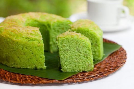 Pandan,Chiffon,Cake,Traditional,Indonesian,Desert,Stone,Background